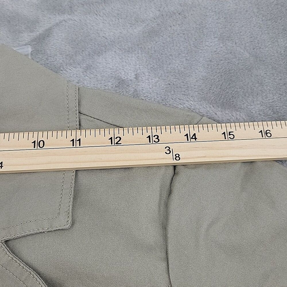 Denim & Company Stretch Twill 3/4‎ Sleeve Button Front Jacket Size 2 Tan Khaki - Picture 10 of 12